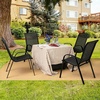 image:imageGiantex Patio Chairs Set of 2 Stackable Outdoor Dining Chairs with Breathable amp QuickDry Fabric amp Armrests for All Weather Lawn Backyard PoolsidePorch Deck 330 LBS Capacity BlueBlack