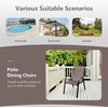 image:imageGiantex Patio Chairs Set of 2 Stackable Outdoor Dining Chairs with Breathable amp QuickDry Fabric amp Armrests for All Weather Lawn Backyard PoolsidePorch Deck 330 LBS Capacity BlueBrown