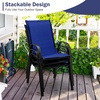 image:imageGiantex Patio Chairs Set of 2 Stackable Outdoor Dining Chairs with Breathable amp QuickDry Fabric amp Armrests for All Weather Lawn Backyard PoolsidePorch Deck 330 LBS Capacity BlueBlue