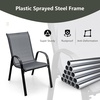 image:imageGiantex Patio Chairs Set of 2 Stackable Outdoor Dining Chairs with Breathable amp QuickDry Fabric amp Armrests for All Weather Lawn Backyard PoolsidePorch Deck 330 LBS Capacity BlueGrey