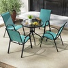 image:imageGiantex Patio Chairs Set of 2 Stackable Outdoor Dining Chairs with Breathable amp QuickDry Fabric amp Armrests for All Weather Lawn Backyard PoolsidePorch Deck 330 LBS Capacity BlueTurquoise Blue