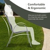 image:imageGiantex Patio Chairs Set of 2 Stackable Outdoor Dining Chairs with Breathable amp QuickDry Fabric amp Armrests for All Weather Lawn Backyard PoolsidePorch Deck 330 LBS Capacity BlueBlack