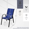 image:imageGiantex Patio Chairs Set of 2 Stackable Outdoor Dining Chairs with Breathable amp QuickDry Fabric amp Armrests for All Weather Lawn Backyard PoolsidePorch Deck 330 LBS Capacity BlueBlue