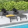 image:imageGiantex Patio Chaise Lounge Chair  Outdoor Lounge Chaise with Face Hole Detachable Head Pillows 5Position Adjustable Tanning Chair for Poolside Yard Deck Outside Sunbathing Chair 1 Black