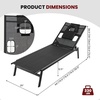 image:imageGiantex Patio Chaise Lounge Chair  Outdoor Lounge Chaise with Face Hole Detachable Head Pillows 5Position Adjustable Tanning Chair for Poolside Yard Deck Outside Sunbathing Chair 1 Black