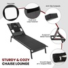 image:imageGiantex Patio Chaise Lounge Chair  Outdoor Lounge Chaise with Face Hole Detachable Head Pillows 5Position Adjustable Tanning Chair for Poolside Yard Deck Outside Sunbathing Chair 1 Black