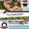 image:imageGiantex Patio Chaise Lounge Chair  Outdoor Lounge Chaise with Face Hole Detachable Head Pillows 5Position Adjustable Tanning Chair for Poolside Yard Deck Outside Sunbathing Chair 1 Black