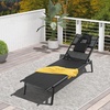 image:imageGiantex Patio Chaise Lounge Chair  Outdoor Lounge Chaise with Face Hole Detachable Head Pillows 5Position Adjustable Tanning Chair for Poolside Yard Deck Outside Sunbathing Chair 1 Black