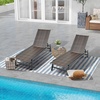 image:imageGiantex Patio Chaise Lounge Chair  Outdoor PE Rattan Recliner Chair with Wheels 5Position Adjustable Backrest Steel Frame Wicker Tanning Chair for Deck Poolside Yard Beach Sunbathing Chair11