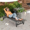 image:imageGiantex Patio Chaise Lounge Chair  Outdoor PE Rattan Recliner Chair with Wheels 5Position Adjustable Backrest Steel Frame Wicker Tanning Chair for Deck Poolside Yard Beach Sunbathing Chair11
