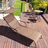 image:imageGiantex Patio Chaise Lounge Chair Outdoor Beach Chair with Adjustable Canopy Cupholder 5Level Backrest Metal Frame Sunbathing Lounger for Tanning Outside Poolside Yard Lawn BrownBrown