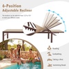 image:imageGiantex Patio Chaise Lounge Chair Outdoor Sunbathing Chair Lawn Reclining Lounger with 6 Adjustable Position Aluminium Frame Outside Tanning Chairs for DeckYard Pool Lounge Chairs 1 TurquoiseBrown
