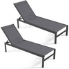 image:imageGiantex Patio Chaise Lounge Chair Outdoor Sunbathing Chair Lawn Reclining Lounger with 6 Adjustable Position Aluminium Frame Outside Tanning Chairs for DeckYard Pool Lounge Chairs 1 TurquoiseGrey