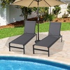 image:imageGiantex Patio Chaise Lounge Chair Outdoor Sunbathing Chair Lawn Reclining Lounger with 6 Adjustable Position Aluminium Frame Outside Tanning Chairs for DeckYard Pool Lounge Chairs 1 TurquoiseGrey