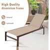 image:imageGiantex Patio Chaise Lounge Chair Outdoor Sunbathing Chair Lawn Reclining Lounger with 6 Adjustable Position Aluminium Frame Outside Tanning Chairs for DeckYard Pool Lounge Chairs 1 TurquoiseBrown