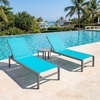 image:imageGiantex Patio Chaise Lounge Chair Outdoor Sunbathing Chair Lawn Reclining Lounger with 6 Adjustable Position Aluminium Frame Outside Tanning Chairs for DeckYard Pool Lounge Chairs 1 TurquoiseTurquoise