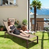 image:imageGiantex Patio Chaise Lounge Chair Outdoor Sunbathing Chair Lawn Reclining Lounger with 6 Adjustable Position Aluminium Frame Outside Tanning Chairs for DeckYard Pool Lounge Chairs 1 TurquoiseBrown