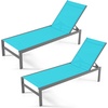 image:imageGiantex Patio Chaise Lounge Chair Outdoor Sunbathing Chair Lawn Reclining Lounger with 6 Adjustable Position Aluminium Frame Outside Tanning Chairs for DeckYard Pool Lounge Chairs 1 TurquoiseTurquoise