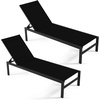 image:imageGiantex Patio Chaise Lounge Chair Outdoor Sunbathing Chair Lawn Reclining Lounger with 6 Adjustable Position Aluminium Frame Outside Tanning Chairs for DeckYard Pool Lounge Chairs 1 TurquoiseBlack