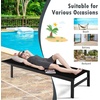 image:imageGiantex Patio Chaise Lounge Chair Outdoor Sunbathing Chair Lawn Reclining Lounger with 6 Adjustable Position Aluminium Frame Outside Tanning Chairs for DeckYard Pool Lounge Chairs 1 TurquoiseBlack
