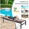 image:imageGiantex Patio Chaise Lounge Chair Outdoor Sunbathing Chair Lawn Reclining Lounger with 6 Adjustable Position Aluminium Frame Outside Tanning Chairs for DeckYard Pool Lounge Chairs 1 TurquoiseGrey