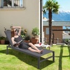 image:imageGiantex Patio Chaise Lounge Chair Outdoor Sunbathing Chair Lawn Reclining Lounger with 6 Adjustable Position Aluminium Frame Outside Tanning Chairs for DeckYard Pool Lounge Chairs 1 TurquoiseGrey