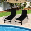 image:imageGiantex Patio Chaise Lounge Chair Outdoor Sunbathing Chair Lawn Reclining Lounger with 6 Adjustable Position Aluminium Frame Outside Tanning Chairs for DeckYard Pool Lounge Chairs 1 TurquoiseBlack
