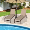 image:imageGiantex Patio Chaise Lounge Chair Outdoor Sunbathing Chair Lawn Reclining Lounger with 6 Adjustable Position Aluminium Frame Outside Tanning Chairs for DeckYard Pool Lounge Chairs 1 TurquoiseBrown