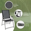image:imageGiantex Patio Folding Chairs Set of 2 Portable Outdoor Dining Chairs with Rustproof Metal Frame for Lawn Front Porch Deck Garden Backyard Camping WhiteBlack