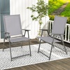 image:imageGiantex Patio Folding Chairs Set of 2 Portable Outdoor Dining Chairs with Rustproof Metal Frame for Lawn Front Porch Deck Garden Backyard Camping WhiteGrey