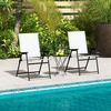 image:imageGiantex Patio Folding Chairs Set of 2 Portable Outdoor Dining Chairs with Rustproof Metal Frame for Lawn Front Porch Deck Garden Backyard Camping WhiteWhite