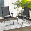 image:imageGiantex Patio Folding Chairs Set of 2 Portable Outdoor Dining Chairs with Rustproof Metal Frame for Lawn Front Porch Deck Garden Backyard Camping WhiteBlack