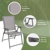 image:imageGiantex Patio Folding Chairs Set of 2 Portable Outdoor Dining Chairs with Rustproof Metal Frame for Lawn Front Porch Deck Garden Backyard Camping WhiteGrey