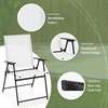 image:imageGiantex Patio Folding Chairs Set of 2 Portable Outdoor Dining Chairs with Rustproof Metal Frame for Lawn Front Porch Deck Garden Backyard Camping WhiteWhite