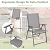image:imageGiantex Patio Folding Chairs Set of 2 Portable Outdoor Dining Chairs with Rustproof Metal Frame for Lawn Front Porch Deck Garden Backyard Camping WhiteGrey