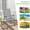 image:imageGiantex Patio Folding Chairs Set of 2 Portable Outdoor Dining Chairs with Rustproof Metal Frame for Lawn Front Porch Deck Garden Backyard Camping WhiteGrey