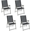 image:imageGiantex Patio Folding Chairs Set of 2 Portable Outdoor Dining Chairs with Rustproof Metal Frame for Lawn Front Porch Deck Garden Backyard Camping WhiteBlack
