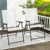 image:imageGiantex Patio Folding Chairs Set of 2 Portable Outdoor Dining Chairs with Rustproof Metal Frame for Lawn Front Porch Deck Garden Backyard Camping WhiteWhite