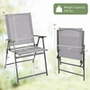 image:imageGiantex Patio Folding Chairs Set of 2 Portable Outdoor Dining Chairs with Rustproof Metal Frame for Lawn Front Porch Deck Garden Backyard Camping WhiteGrey