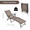 image:imageGiantex Patio Lounge Chair Foldable Chaise Lounger Outdoor Sunbathing Chair W 5Position Backrest 2Position Footrest Steel Frame Portable Recliner for Yard Lawn Tanning Pool Chairs 1 BrownBrown