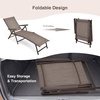 image:imageGiantex Patio Lounge Chair Foldable Chaise Lounger Outdoor Sunbathing Chair W 5Position Backrest 2Position Footrest Steel Frame Portable Recliner for Yard Lawn Tanning Pool Chairs 1 BrownBrown