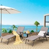image:imageGiantex Patio Lounge Chair Foldable Chaise Lounger Outdoor Sunbathing Chair W 5Position Backrest 2Position Footrest Steel Frame Portable Recliner for Yard Lawn Tanning Pool Chairs 1 BrownGrey