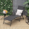 image:imageGiantex Patio Lounge Chair Foldable Chaise Lounger Outdoor Sunbathing Chair W 5Position Backrest 2Position Footrest Steel Frame Portable Recliner for Yard Lawn Tanning Pool Chairs 1 BrownBlack
