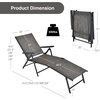 image:imageGiantex Patio Lounge Chair Foldable Chaise Lounger Outdoor Sunbathing Chair W 5Position Backrest 2Position Footrest Steel Frame Portable Recliner for Yard Lawn Tanning Pool Chairs 1 BrownGrey