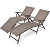 image:imageGiantex Patio Lounge Chair Foldable Chaise Lounger Outdoor Sunbathing Chair W 5Position Backrest 2Position Footrest Steel Frame Portable Recliner for Yard Lawn Tanning Pool Chairs 1 BrownBrown