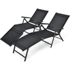 image:imageGiantex Patio Lounge Chair Foldable Chaise Lounger Outdoor Sunbathing Chair W 5Position Backrest 2Position Footrest Steel Frame Portable Recliner for Yard Lawn Tanning Pool Chairs 1 BrownBlack