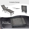 image:imageGiantex Patio Lounge Chair Foldable Chaise Lounger Outdoor Sunbathing Chair W 5Position Backrest 2Position Footrest Steel Frame Portable Recliner for Yard Lawn Tanning Pool Chairs 1 BrownGrey