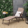 image:imageGiantex Patio Lounge Chair Foldable Chaise Lounger Outdoor Sunbathing Chair W 5Position Backrest 2Position Footrest Steel Frame Portable Recliner for Yard Lawn Tanning Pool Chairs 1 BrownBrown