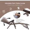 image:imageGiantex Patio Lounge Chair Foldable Chaise Lounger Outdoor Sunbathing Chair W 5Position Backrest 2Position Footrest Steel Frame Portable Recliner for Yard Lawn Tanning Pool Chairs 1 BrownBrown