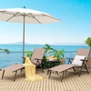 image:imageGiantex Patio Lounge Chair Foldable Chaise Lounger Outdoor Sunbathing Chair W 5Position Backrest 2Position Footrest Steel Frame Portable Recliner for Yard Lawn Tanning Pool Chairs 1 BrownBrown